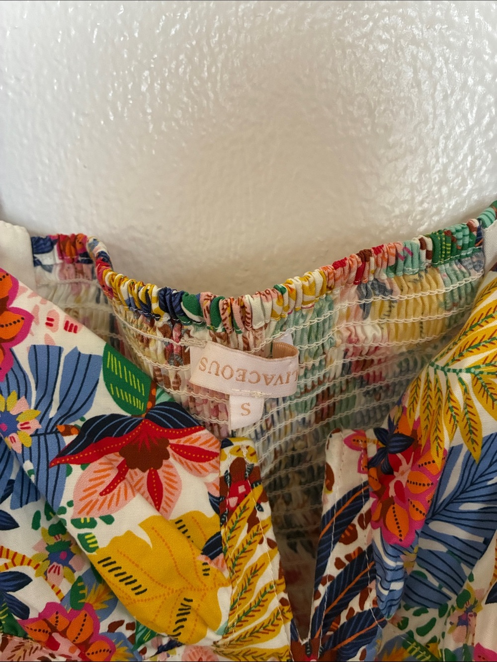 Floral Puff-Sleeve Square Neck Blouse - Multicolor - Picture 2 of 3